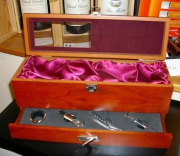 Wooden Wine Box with Accessory Drawer, Buy Wine Gifts online