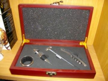 Wooden Boxed Wine Accessory Gift Set.  Buy Wine Gifts online